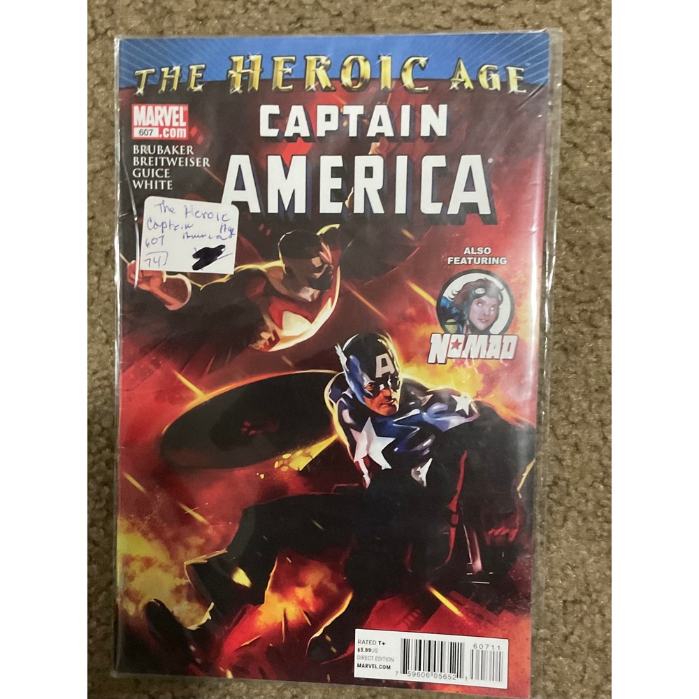 Marvel Captain America Comic Book Unisex OS Red Good Heroic Age 607 Nomad
